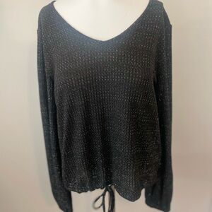 LC Lauren Conrad Sparkly Black Knit Top